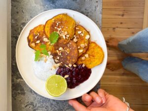 Saffron Banana Pancakes